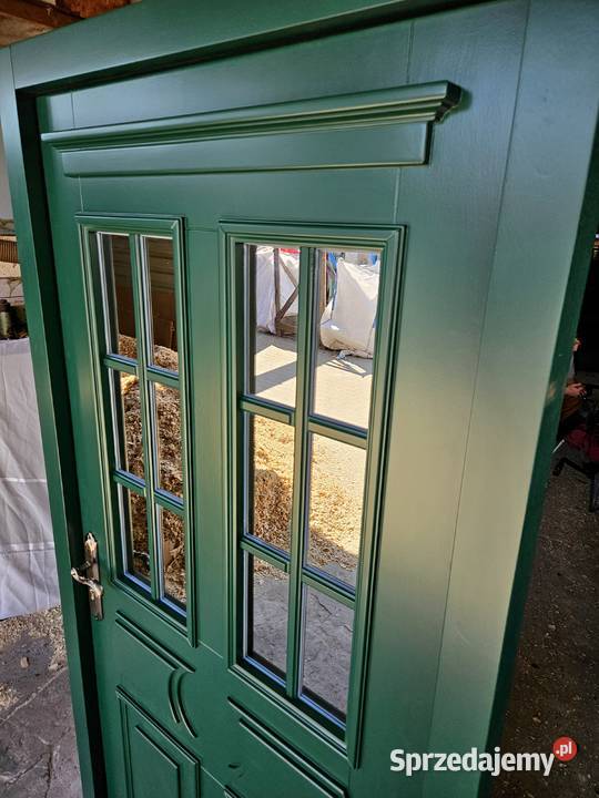 Drzwi DŁUGOSZ zewnętrzne RAL6005 zieleń mchu opolskie Kluczbork