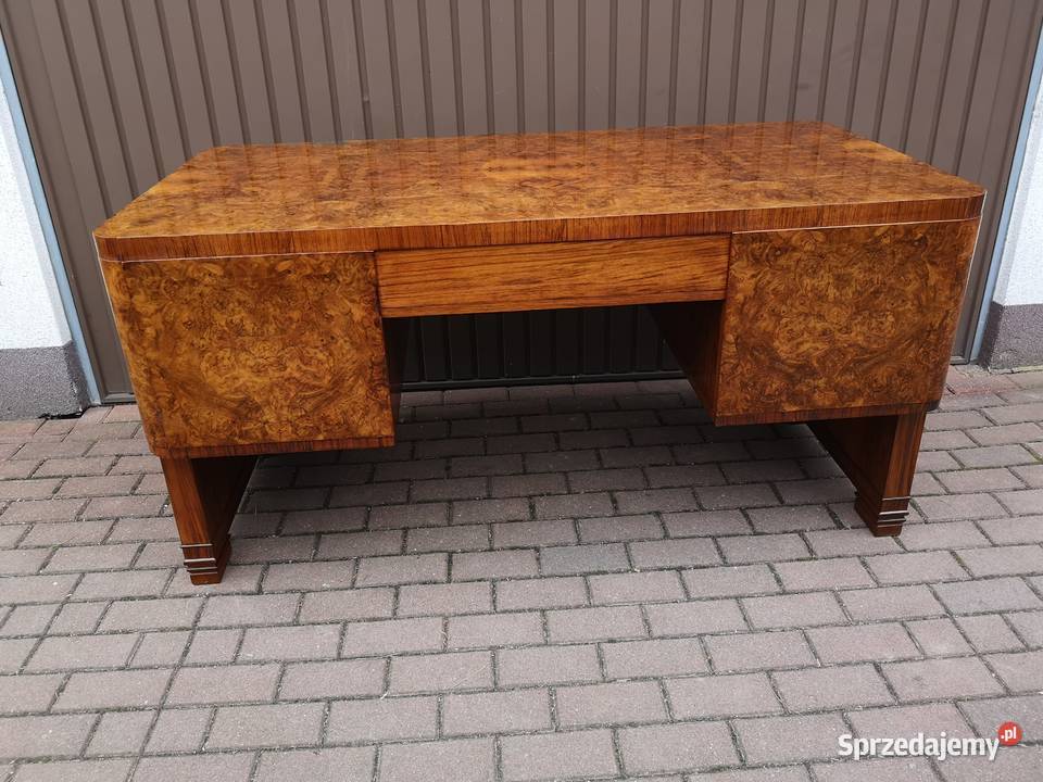 Biurko ARTDECO Orzech Unikat Politura Stare Meble wielkopolskie Swarzędz