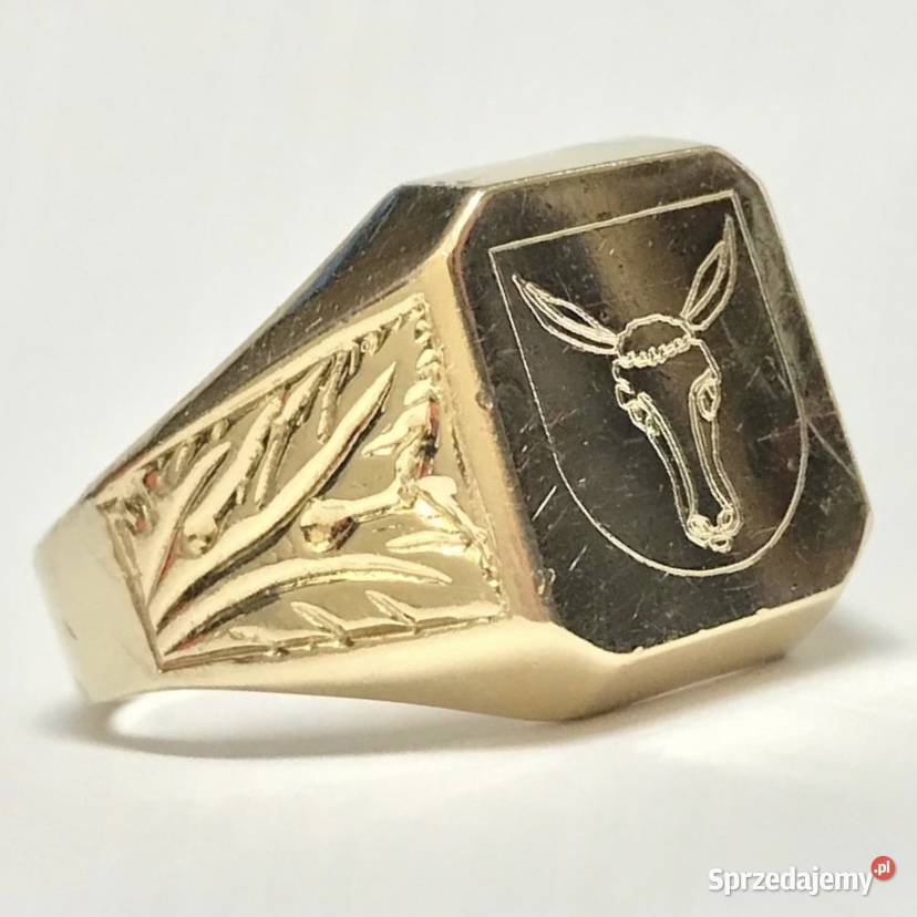 Złoty SYGNET 585 14K cudowny znak zodiaku BYK Warszawa