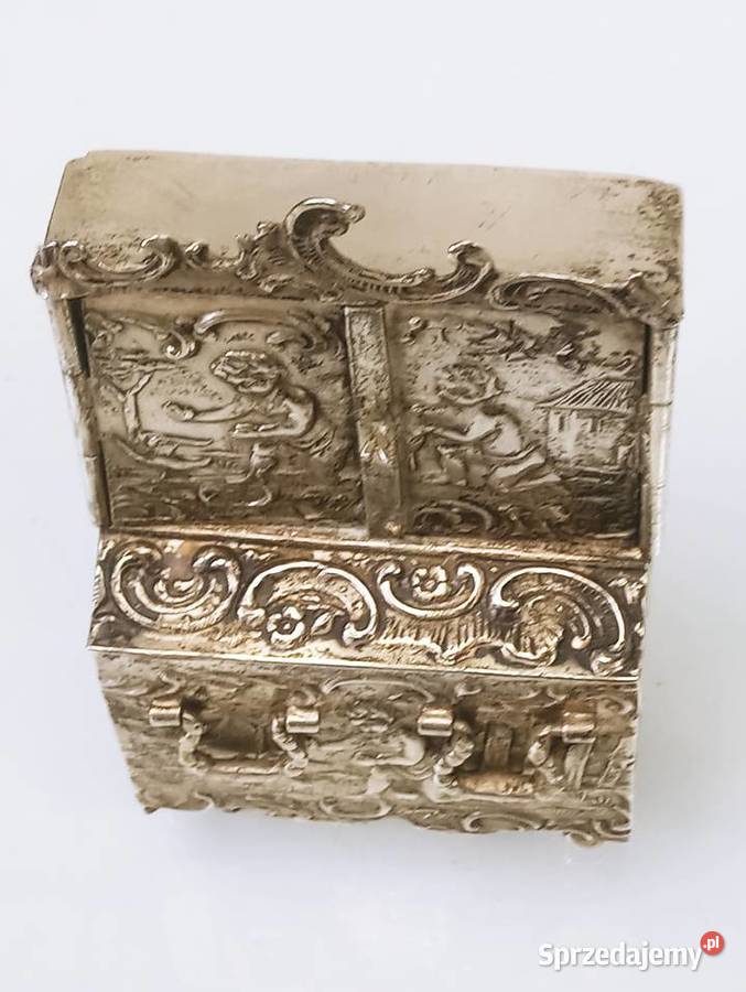 Hanau Kredens Srebro pr 800 Miniatura Komoda Antyki Nowa Sól