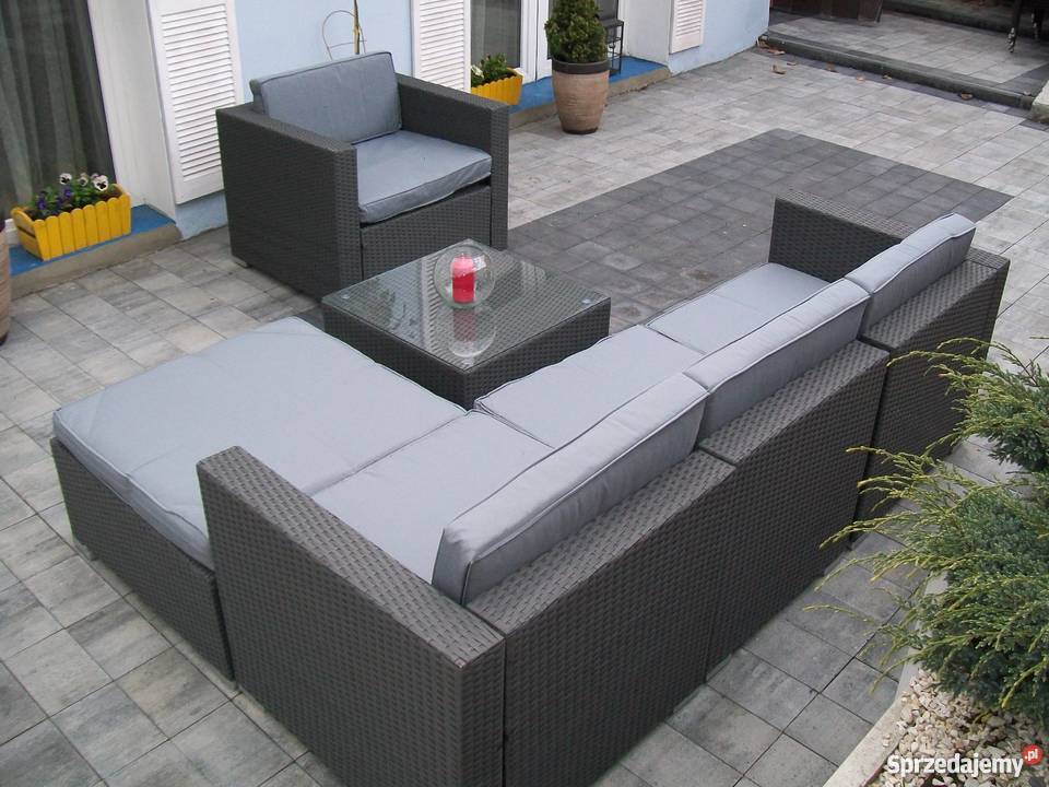 sofa fotel naroznik zestaw mebli technorattan Bosutów