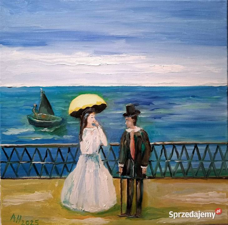 Obraz olejny Spacer morzem