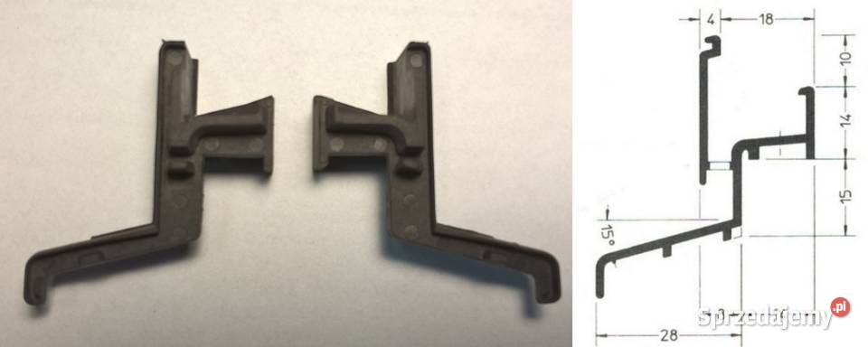 Zakończenia okapnika okiennego różne rodzaje