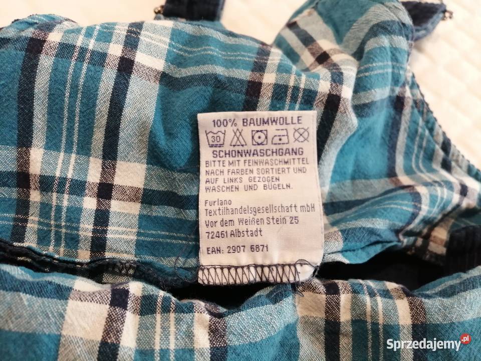 Spodnie ogrodniczki sztruksowe 92 Papagino Czeladź