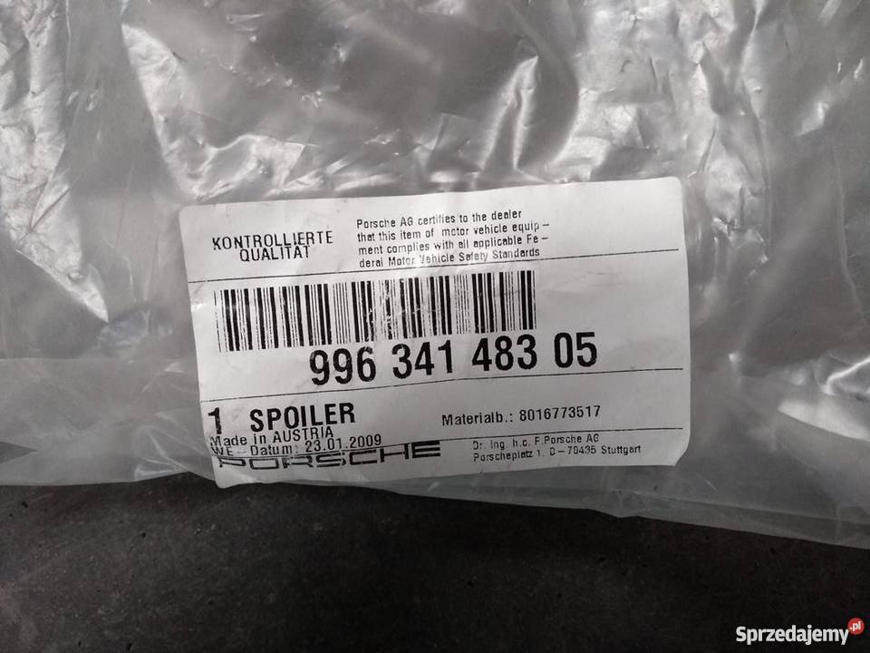PORSCHE 996 BOXSTER CAYMAN spoiler wahacza lewy Pilzno