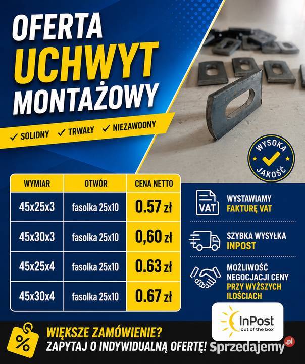 Uchwyt przęsła ogrodzeniowego ucho metal świętokrzyskie Włoszczowa sprzedam