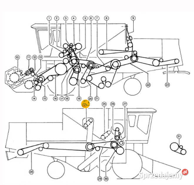 6087450 ŁAŃCUCH ŻMIJKI ELEWATORA CLAAS 70 OGNIW