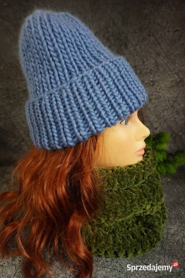Czapka beanie wełna 100