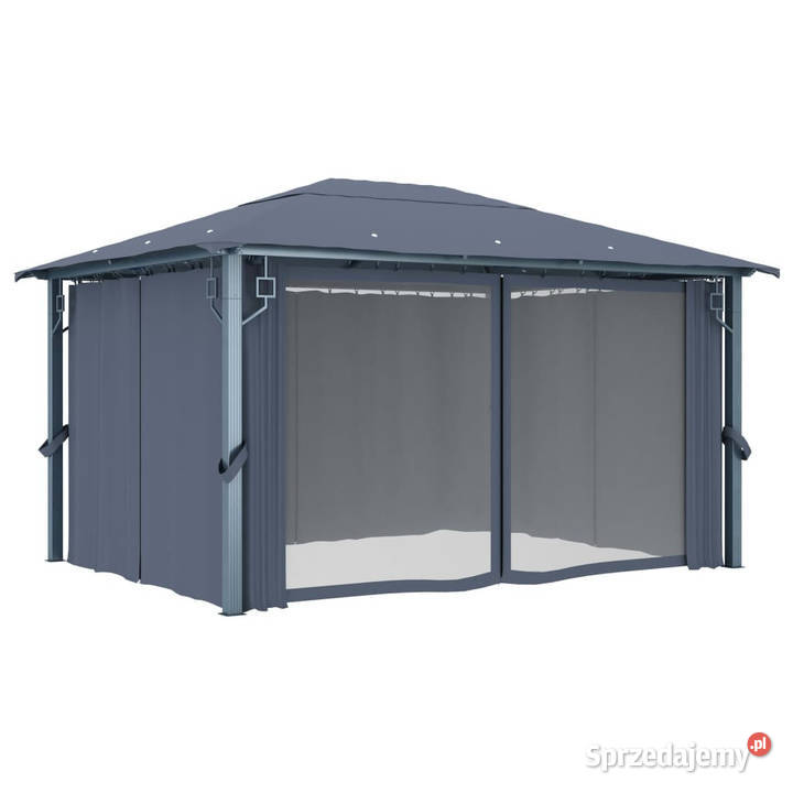 Altana ogrodowa z zasłonami 400x300 antracytowa mazowieckie Warszawa