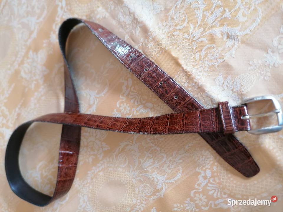 Pasek damski brązowy czarnyPaski