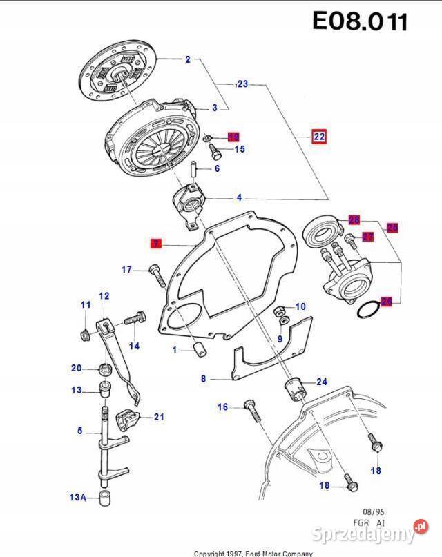ZESTAW SPRZĘGŁA FORD ESCORT MK4 MK5 MK6 FIESTA sprzedam