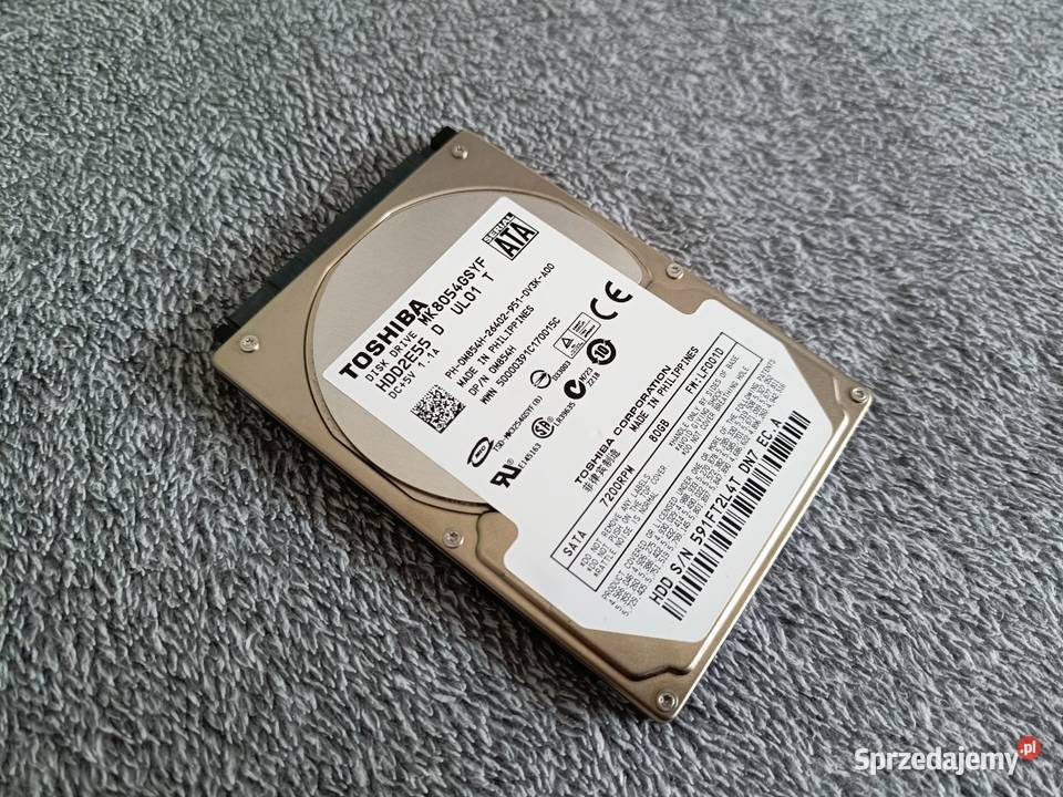Dysk twardy Toshiba 80GB 25 laptop itp 2,5” Pruszków sprzedam
