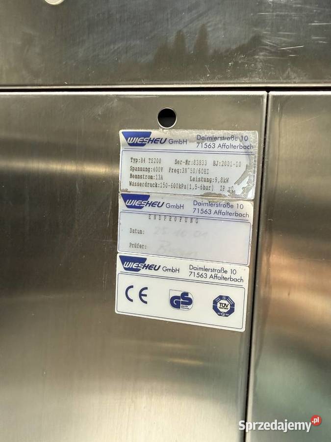 Piec konwekcyjnoparowy Wiesheu B4 TS200 Skierniewice