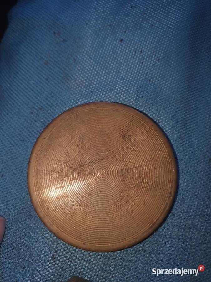 Stara mosiężna puderniczka antyk z lusterkiem i mazowieckie Warszawa