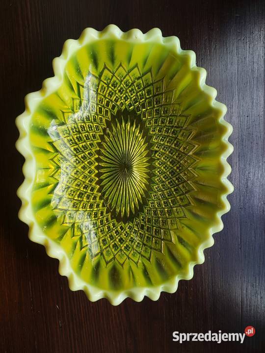 Szkło uranowe George Davidson talerz miska 1895r Kraków sprzedam