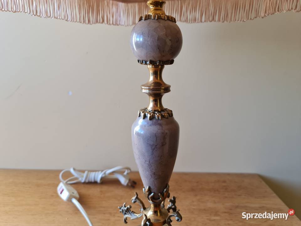 Lampa stołowa mosiądzmarmur Pozostałe Warszawa