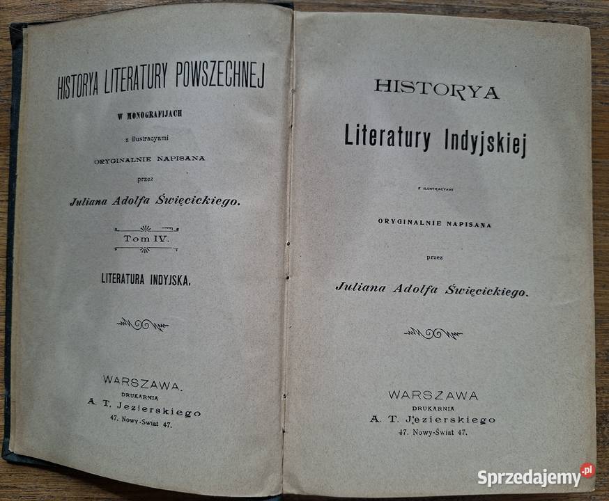 Historya Literatury Indyjskiej JA Święcicki