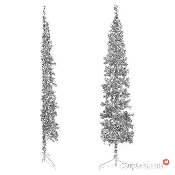 vidaXL Smukła choinka połówka ze stojakiem sprzedam