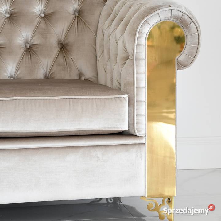Sofa Glamour AVIATOR Złota Pikowana Ekskluzywna mazowieckie Warszawa