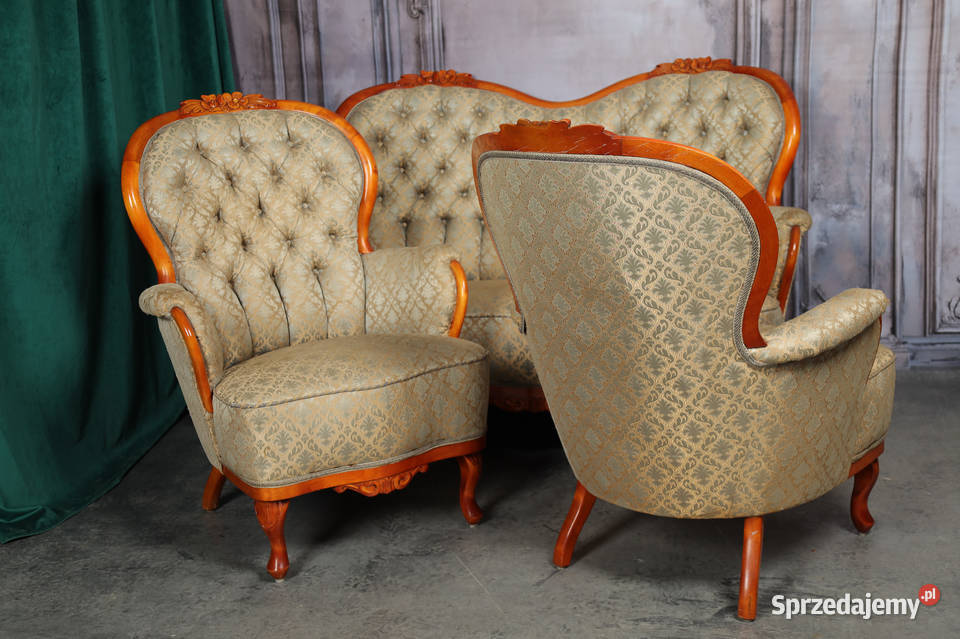 ARTexpert Wyprzedaż Zestaw sofa 2 fotele Ludwik Dobrzany
