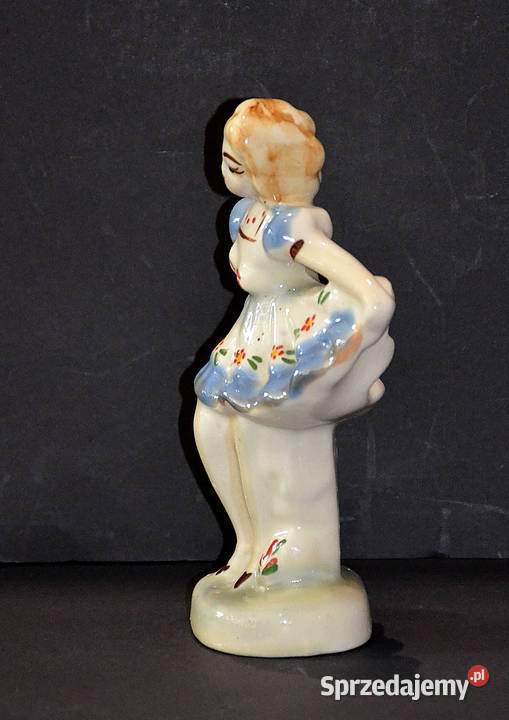Figurka porcelanowa mała tancerka baletnica PRL Porcelana i szkło