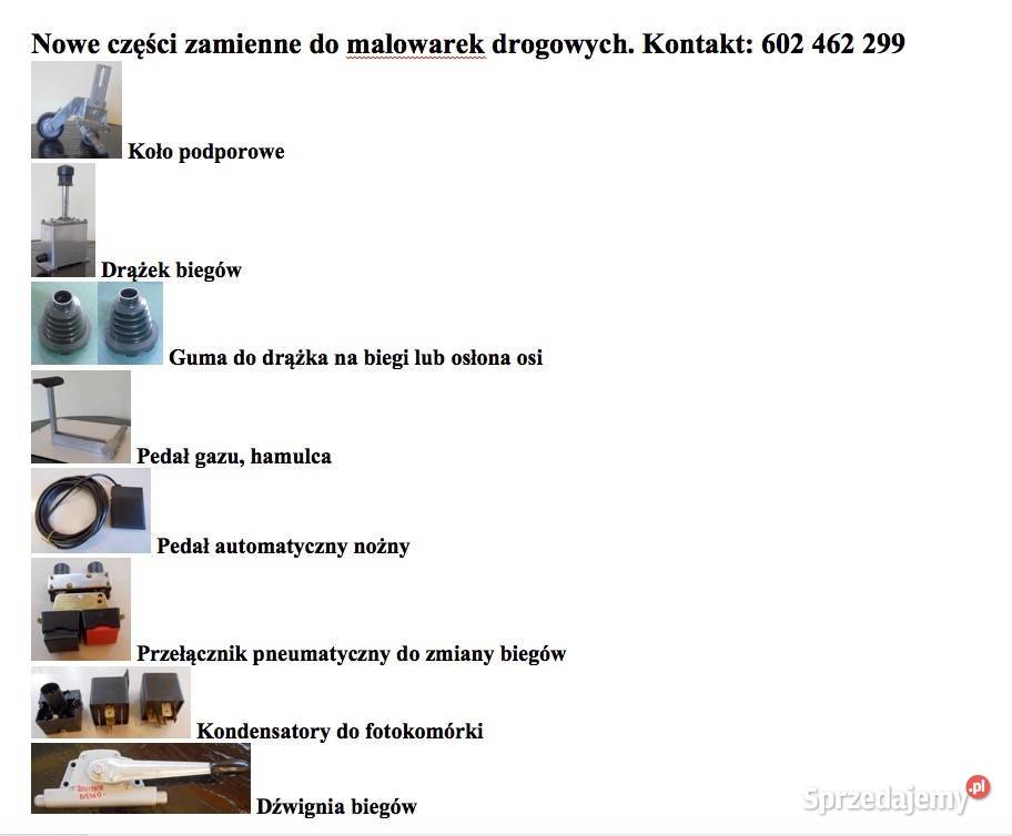 CZĘŚCI NOWE DO MALOWAREK DROGOWYCH Brodnica