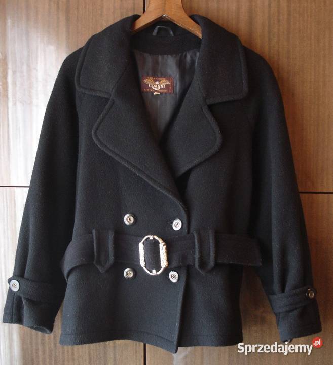 Wełnianaczarna damska kurtkaWiosnajesień Rozmiar Rozmiar 38(M) sprzedam