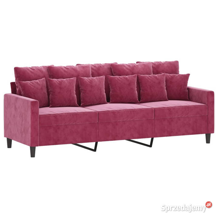 Sofa 3osobowa winna czerwień 180 obita aksamitem sprzedam