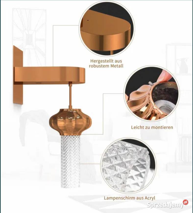 Nowe Piękne Ozdobne Kinkiety Lampki Oświetlenie Poraj