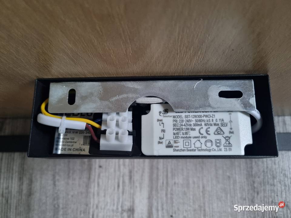 Kinkiet LED lampa ścienna czarna LEDLUX światło Solnica