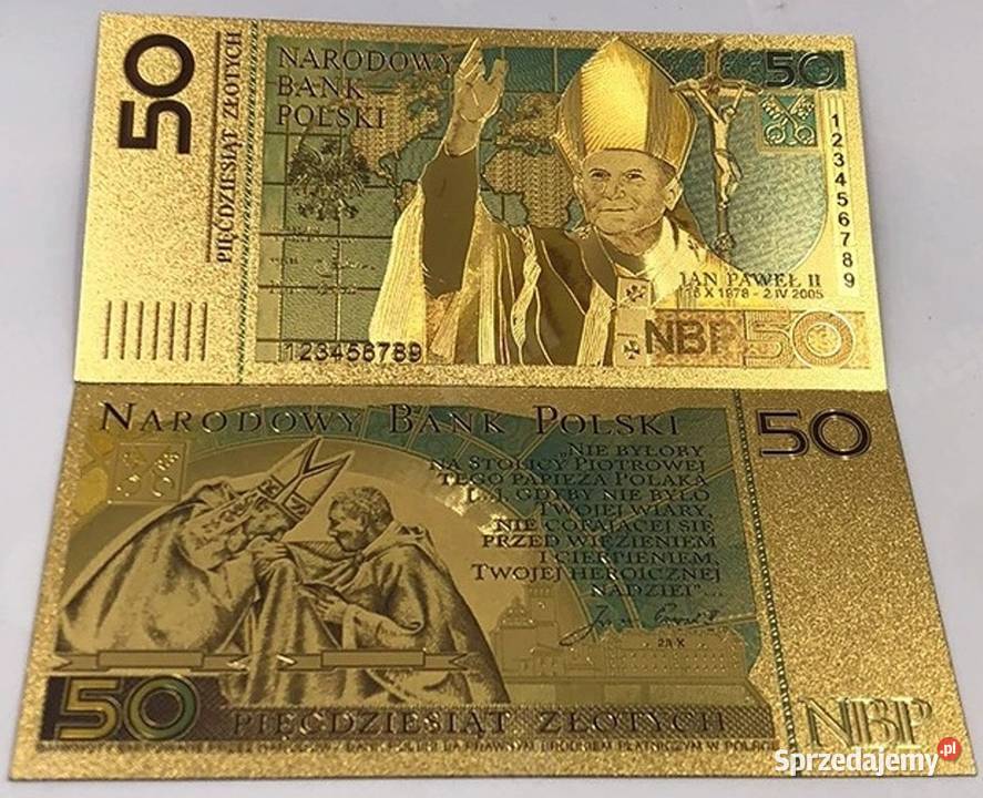 ZŁOTE Banknoty 24 Karat Papież Chrobry Mieszko Sosnowiec