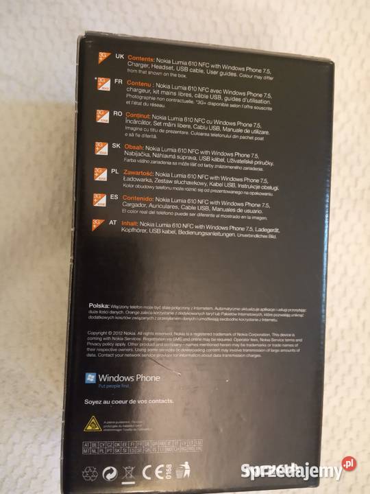 Opakowanie Nokia Lumia 610 NFC Gdańsk