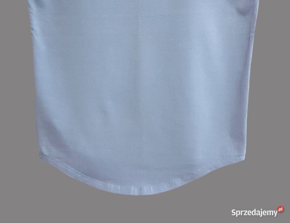 Damska bluzka bawełniana niebieska z krótkim