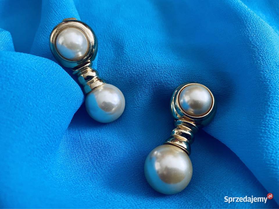 UNIKAT pozłacane klipsy Joan Rivers old money Gdynia