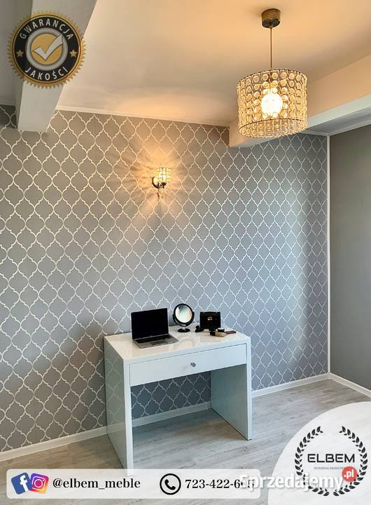 Szklana biała toaletka Glamour