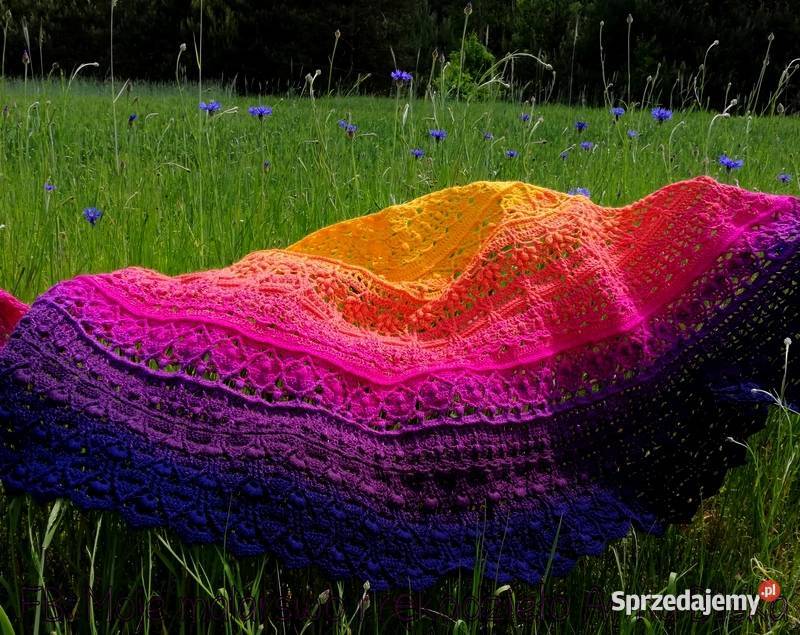Chusta Ombre kolor Letni zmierzch rękodzieło na świętokrzyskie Skarżysko-Kamienna