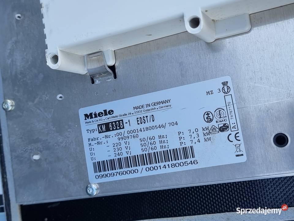 Płyta indukcyjna z ramką Miele 6328 szer 626 Wrocław