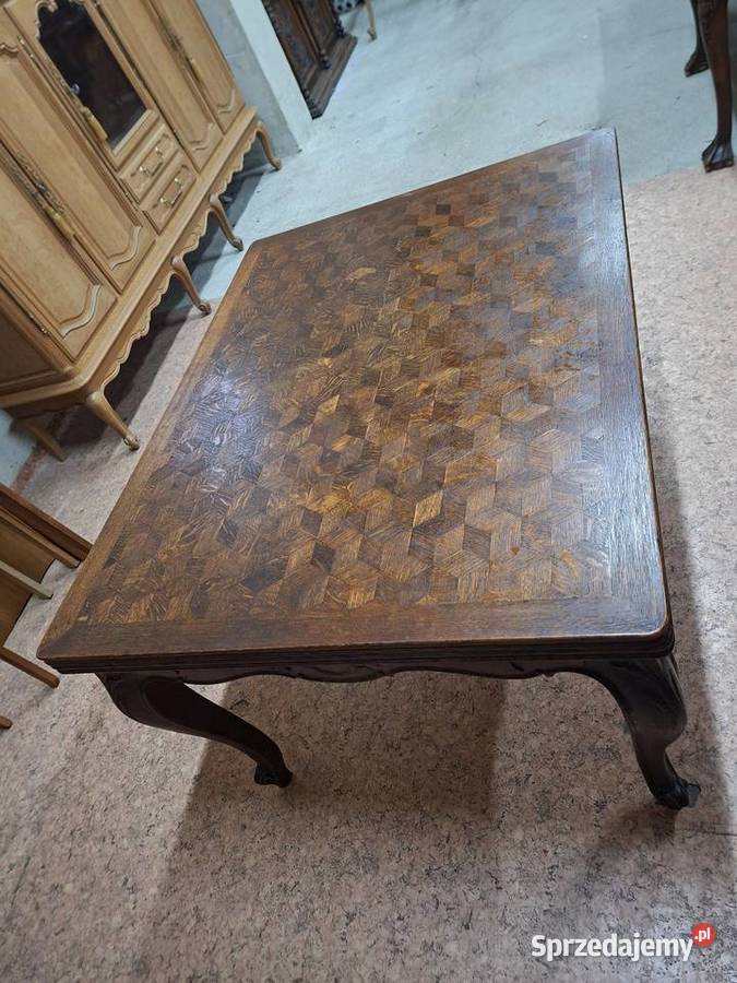 Ładny rozkładany stół ludwikowski ciemny Nowy Sącz