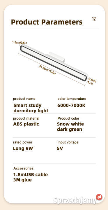 Lampa LED magnetyczna na akumulator ściemniająca Kraków