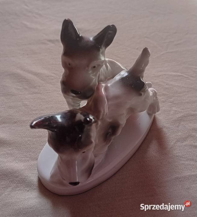 Figurka dwa teriery szkockie Grafenthal autor Koźminek