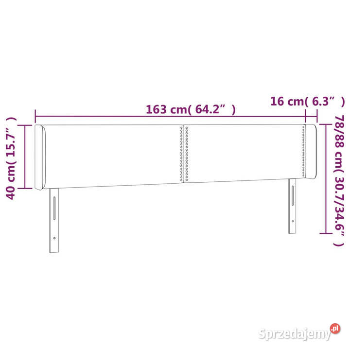 Zagłówek do łóżka z LED biały 163x16x7888 mazowieckie Warszawa