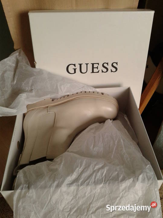 Buty damskie sztyblety Guess Oakess 40 beżowe Szczecin
