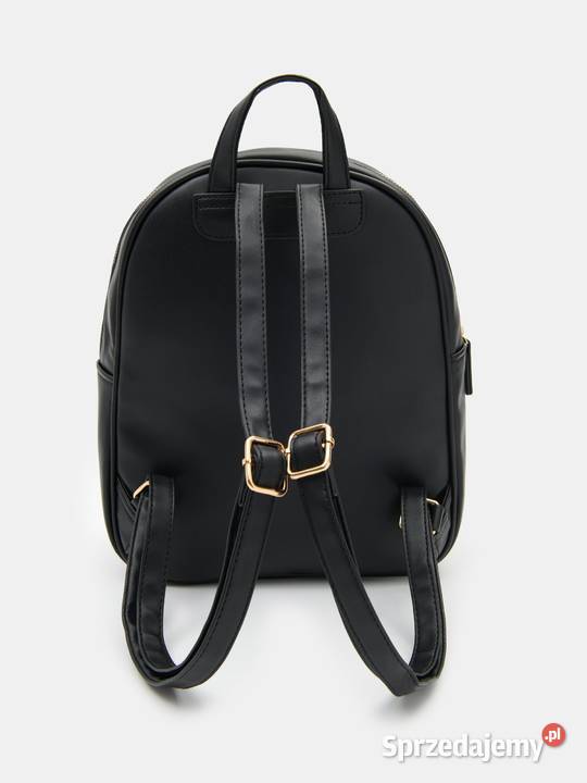 czarny plecak ze skóry ekologicznej Sinsay Olkusz