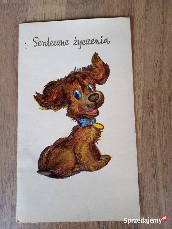 Kartka Vintage Piesek Ruchomy Ogon Spółdzielnia śląskie Tychy sprzedam