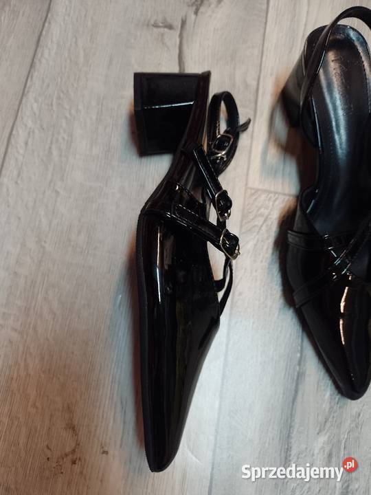 40 Czarne czółenka wieczorowe z odkrytą piętą Kraków sprzedam