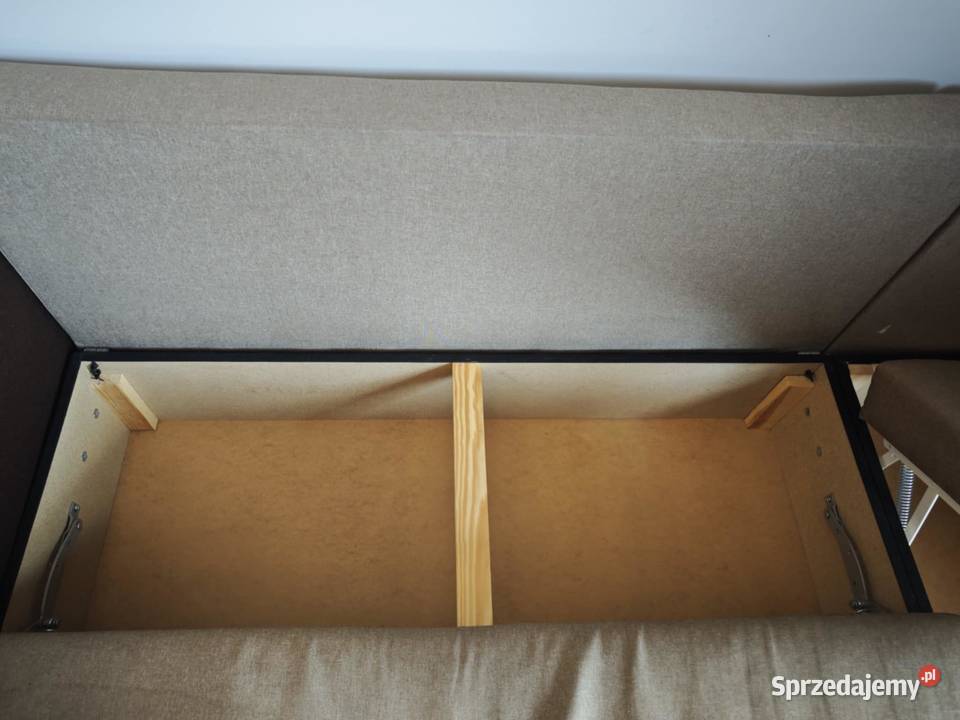 Narożnik modułowy 2 pufy pojemniki na pościel Poznań