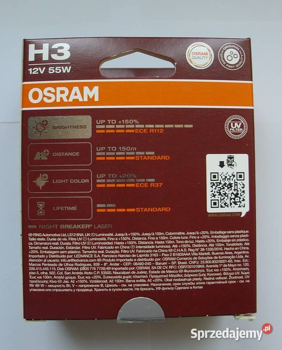 Żarówki H3 OSRAM NIGHT BREAKER LASER 150 Łódź sprzedam