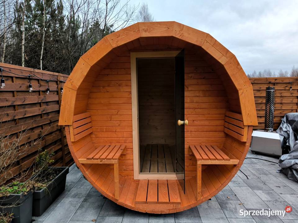 Sauna ogrodowa beczka z przedsionkiem PRODUCENT Mstów sprzedam