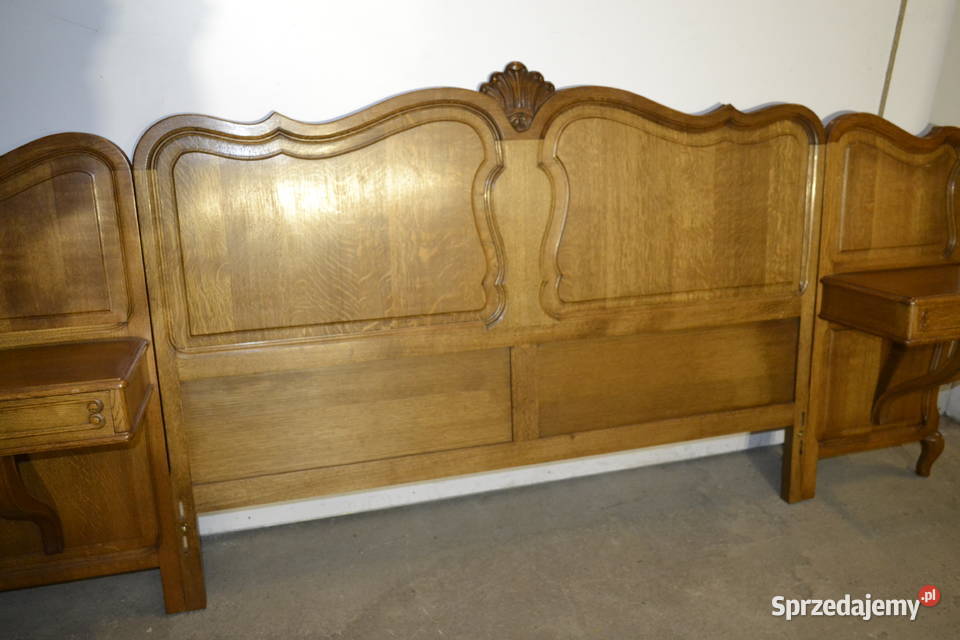 łóżko ludwikowskie wezgłowie z szufladami dąb sprzedam