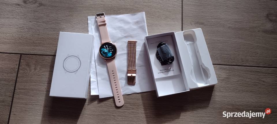 Smartwatch bluetooth zegarek różowe złoto pasek